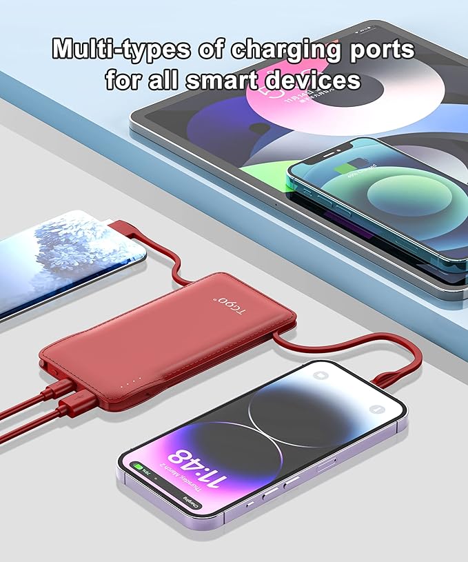 TG90° Portable Charger 10000mah Cell Phone Battery Backup, Ultra Slim Power Bank - Image 2