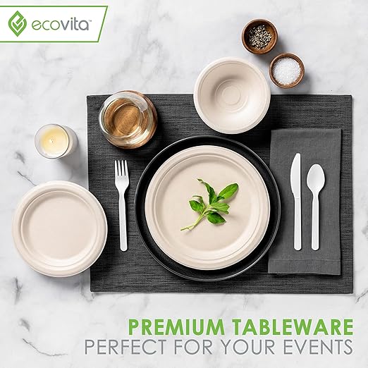 Ecovita 100% Compostable Forks Spoons Knives Cutlery Combo Set - Image 6