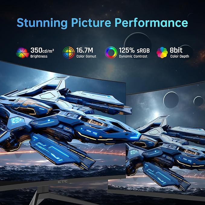 KTC 32 inch 240Hz Curved Gaming Monitor 1500R 1080P 125% sRGB 1ms, - Image 4