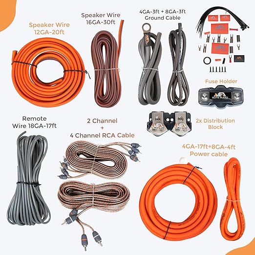Elite Audio Premium Series Amp Kit Copper Clad Aluminum Wire, Triple-Shielded - Image 2