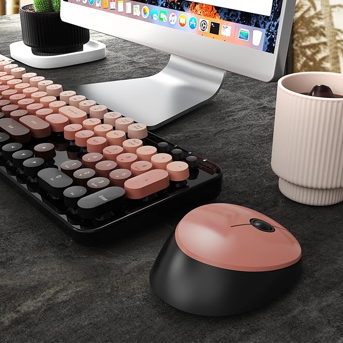 Nowlike Wireless Keyboard and Mouse Combo, Retro Typewriter Keyboard - Image 8