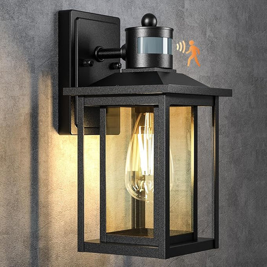 LTBLIGHT Motion Sensor Dusk to Dawn Outdoor Light, 4-Modes Adjustable Black by LTBLIGHT