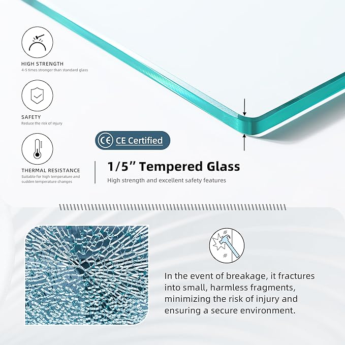 Goodyo 34“ x 72" Shower Door Tempered Glass Shower Screen - Image 4