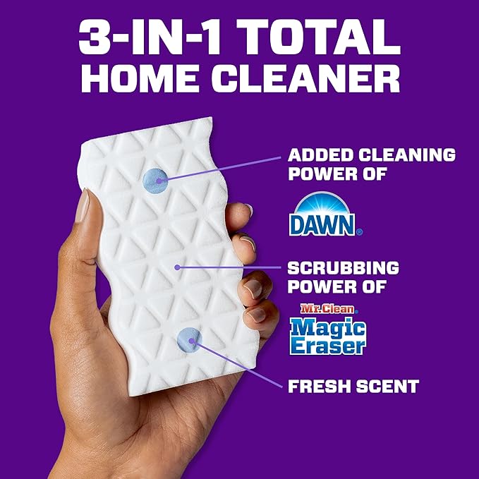 Mr. Clean Magic Eraser Foaming Sponge, All Purpose Cleaner, Dawn Cleaning Power - Image 4