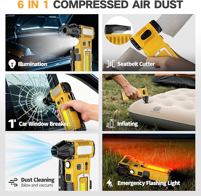 Compressed Air Duster 300000RPM 8000mAh, 6-in-1 Electric Mini Air Blower - Image 2