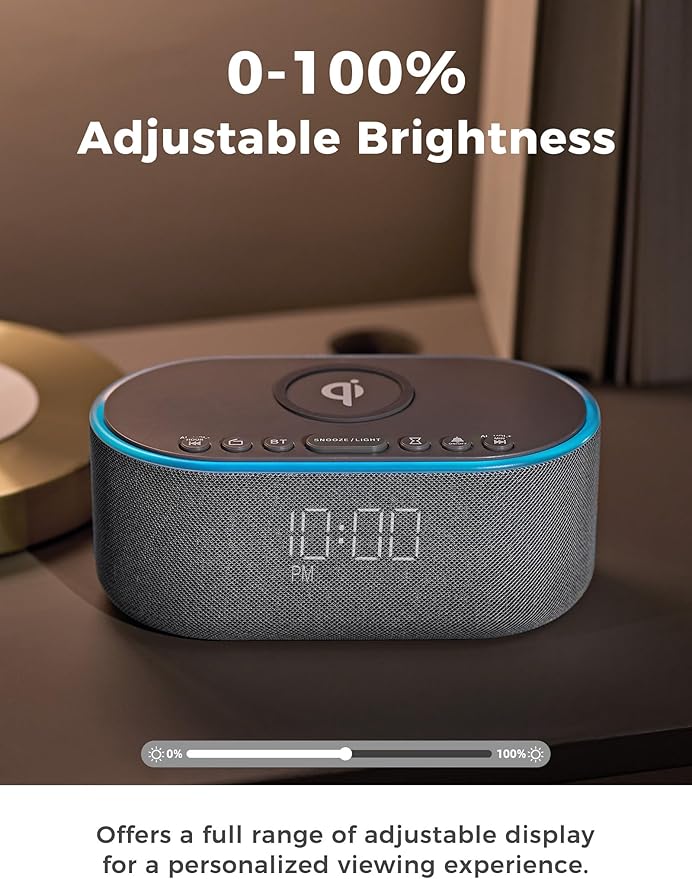 Odokee Wireless Charging Alarm Clock Radio: Qi Certified Fast Wireless Charger - Image 6