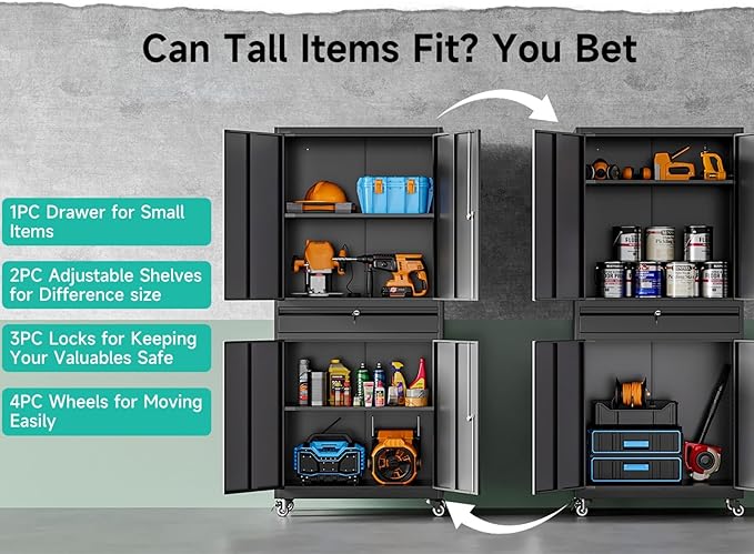 Metal Garage Storage Cabinet - Image 6