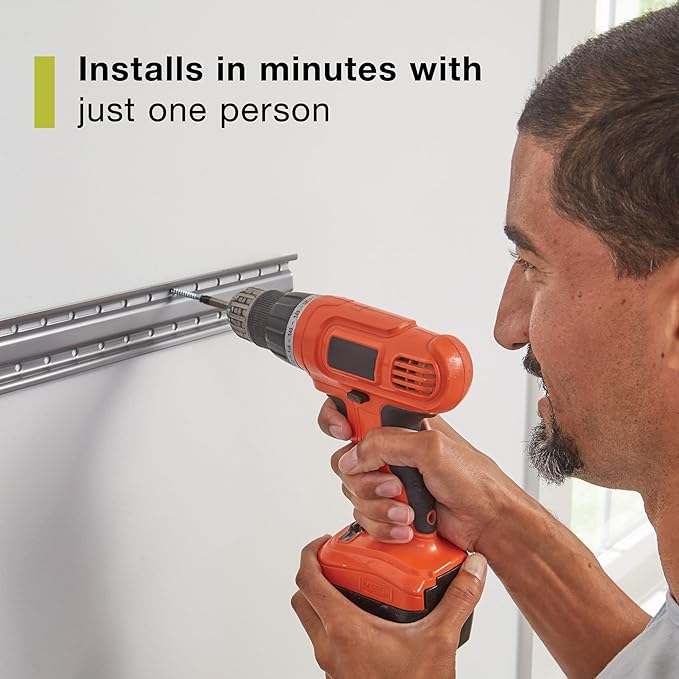 Rubbermaid 20-Piece FastTrack Garage Wall-Mounted Storage Kit 5 Rails and 15 - Image 4