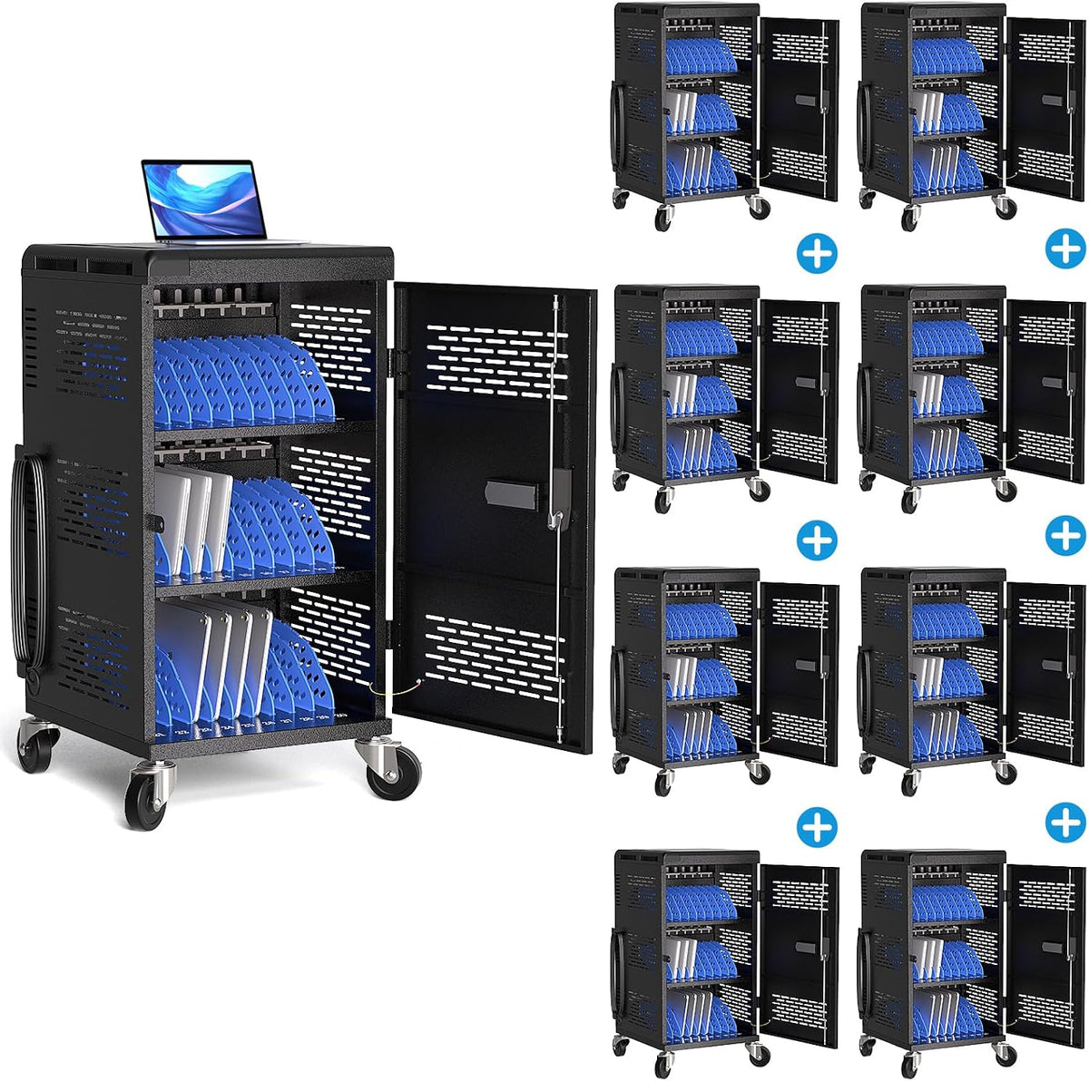 8 Pack | Fully Assembled 30 Bay Multi Device Charging Station