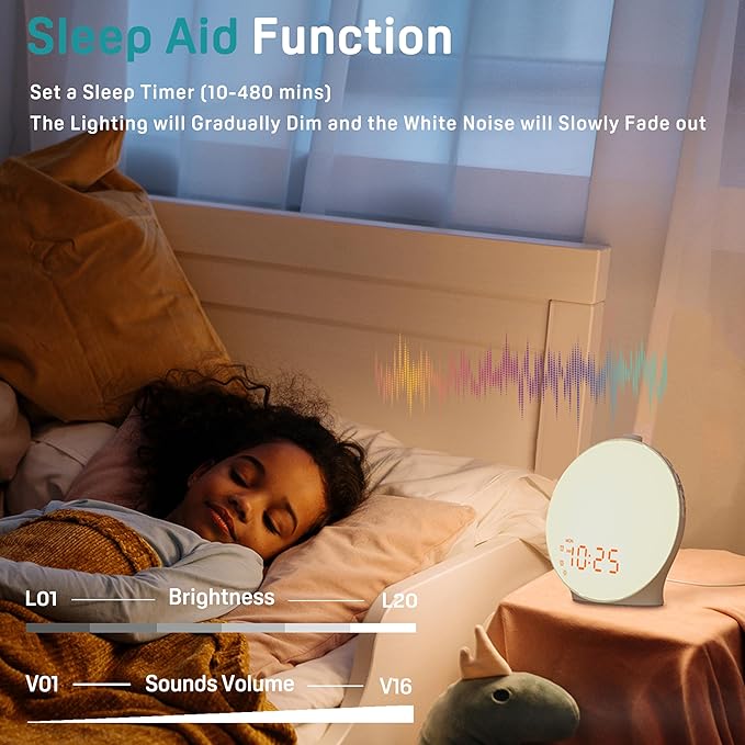 Sunrise Alarm Clock White Noise Sound Machine - Image 4