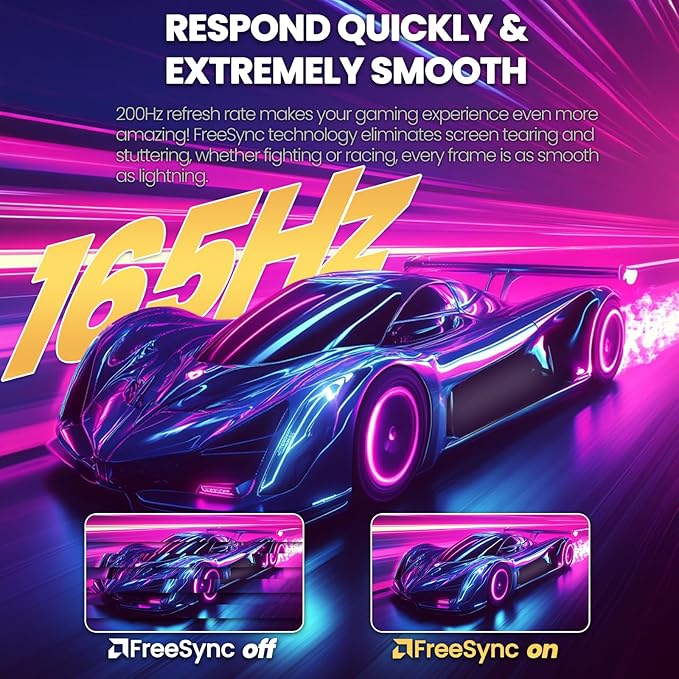 CRUA 32" Curved Gaming Monitor, 2K QHD 2560x1440P, 144Hz/165Hz Computer Monitors - Image 3