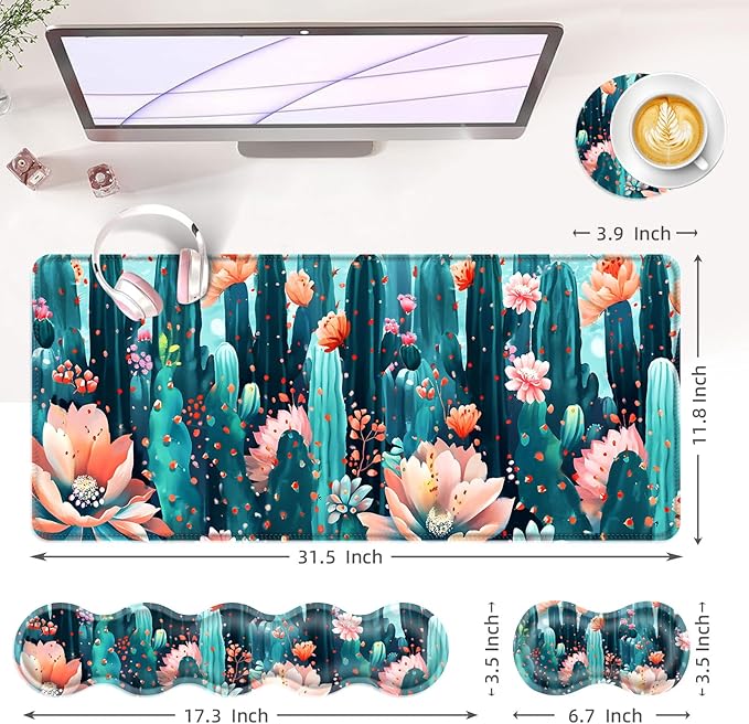BFUKVOU Large Keyboard Mouse Pad Set, Extended Mouse Pad+Keyboard Wrist Rest - Image 6