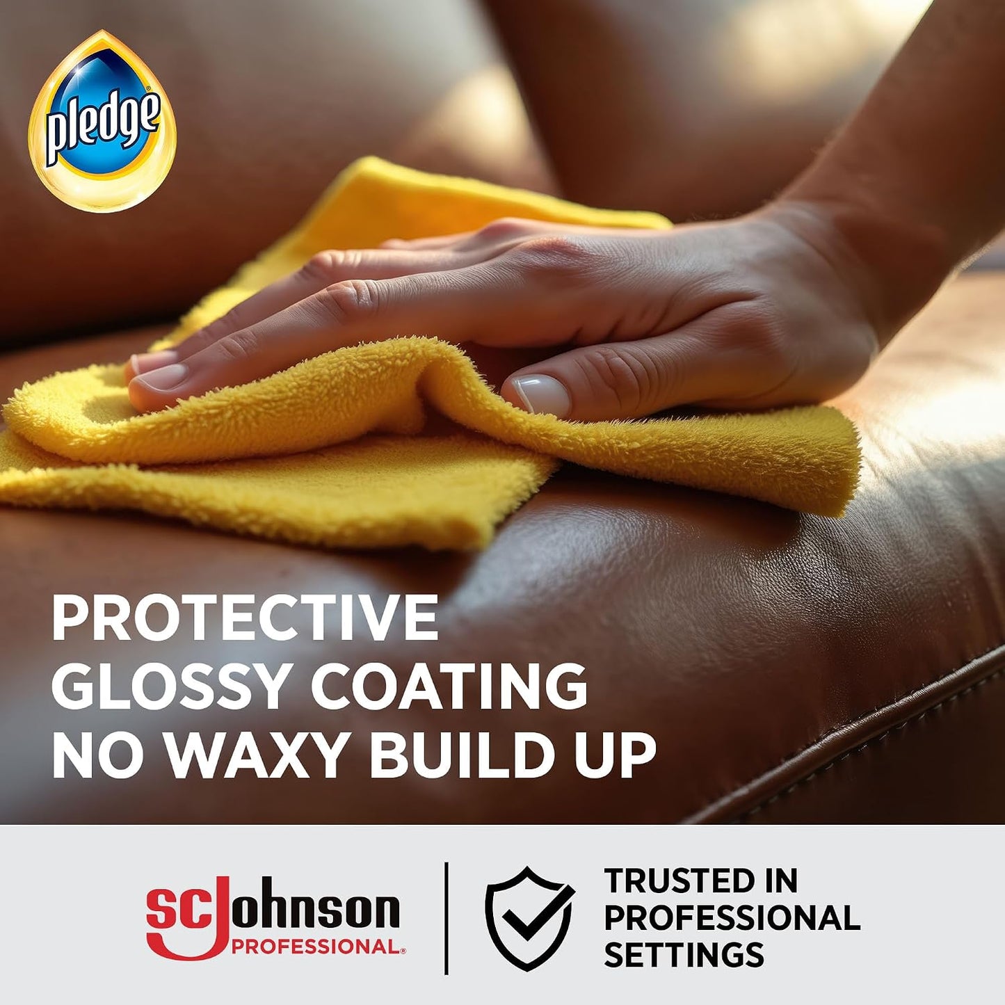 SC Johnson Professional Pledge Enhancing Polish Spray, Lemon scent, 12 Pack | Wood furniture, stainless steel polish that lifts dust and fingerprints for a fast shine, prevent scratches & knicks