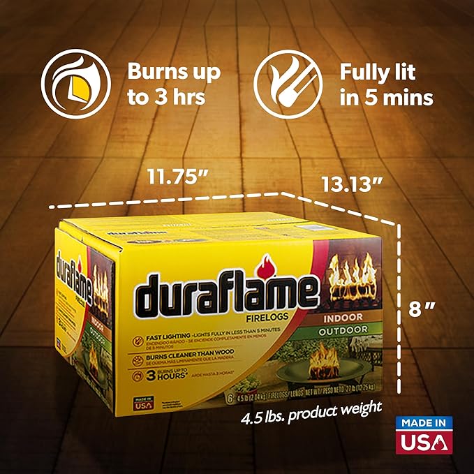 Duraflame 4.5 Pound 3 Hour Long Burn Time Indoor Outdoor Quick Light Fire Log - Image 3