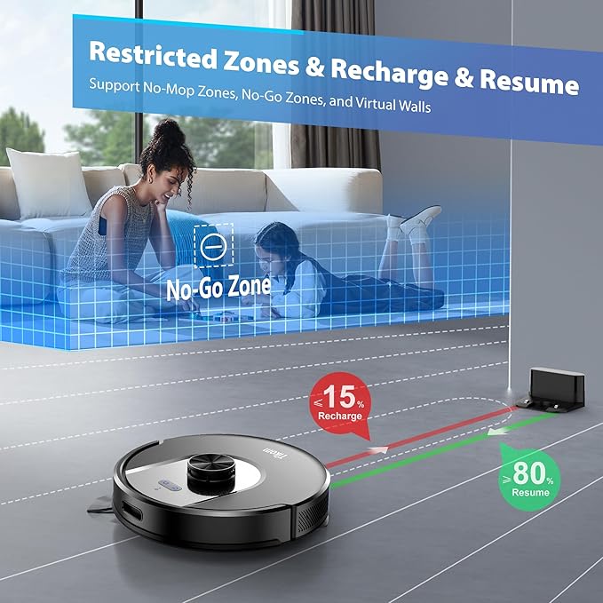 Tikom Robot Vacuum and Mop Combo, 6000Pa Automatic Robotic Vacuum Cleaner - Image 7