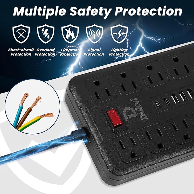 DUKVI Surge Protector Power Strip - Image 6