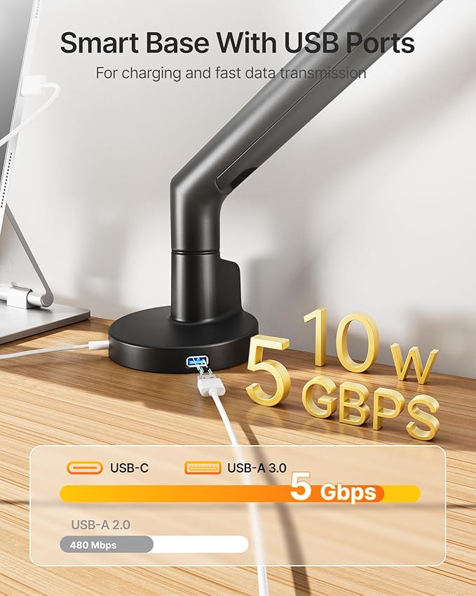 monTEK Single Monitor Arm with USB - Image 5