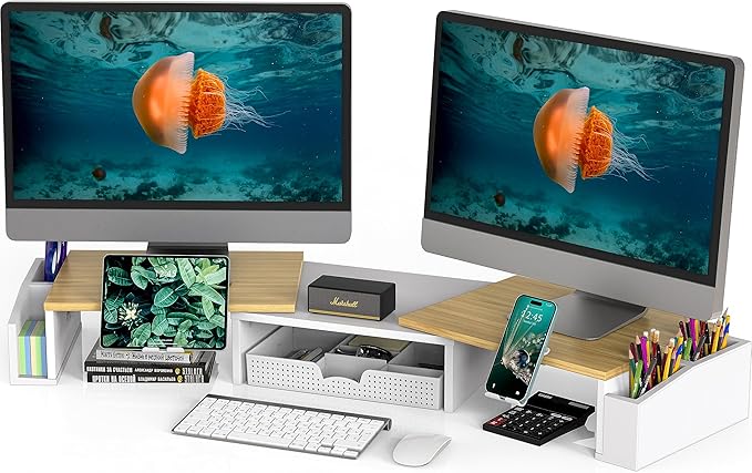 Simple Houseware Desk Dual Monitor Stand Riser by SimpleHouseware