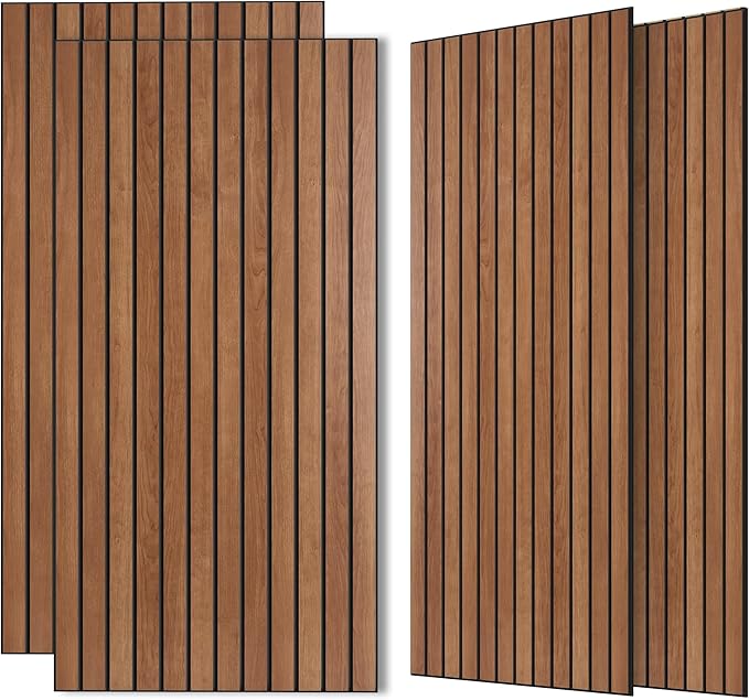 AUTORIFIC Wood Veneer Acoustic Panels, 4 Pack 47.2”x23.6” Sound Panels by AUTORIFIC