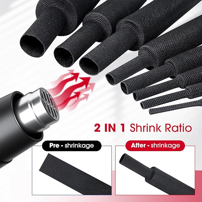 Sonoreboom 2 in 1 Heat Shrink Braided Sleeving Fabric Tubing-Ideal fit - Image 4