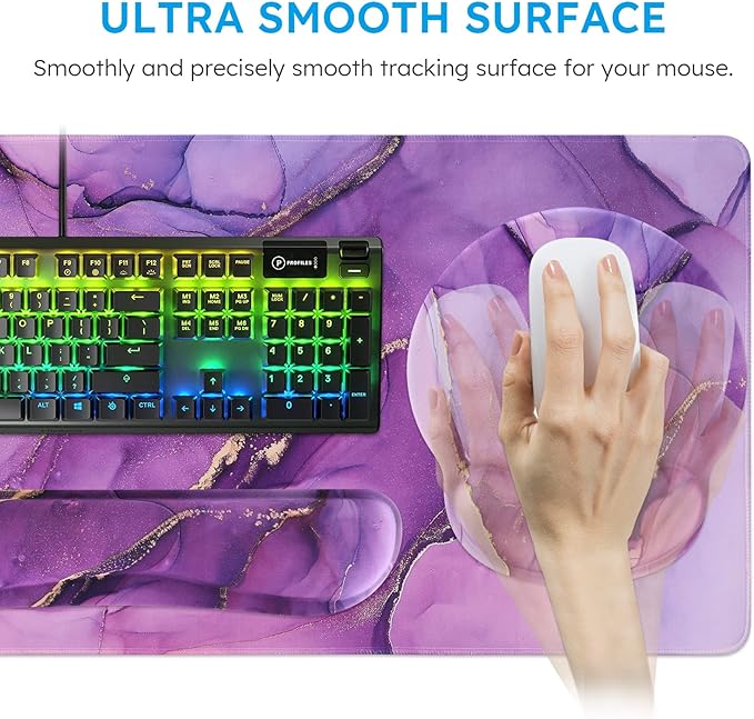 iCasso Purple Ergonomic Large Mouse Pad - Image 4