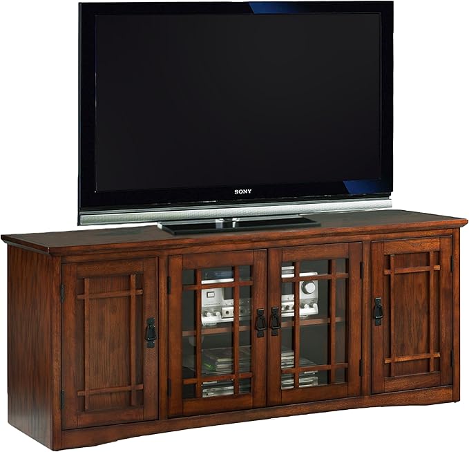 Leick Home 82360 Solid Wood Mission Oak Four Door TV Stand by LeickFurniture