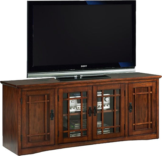 Leick Home 82360 Solid Wood Mission Oak Four Door TV Stand by LeickFurniture