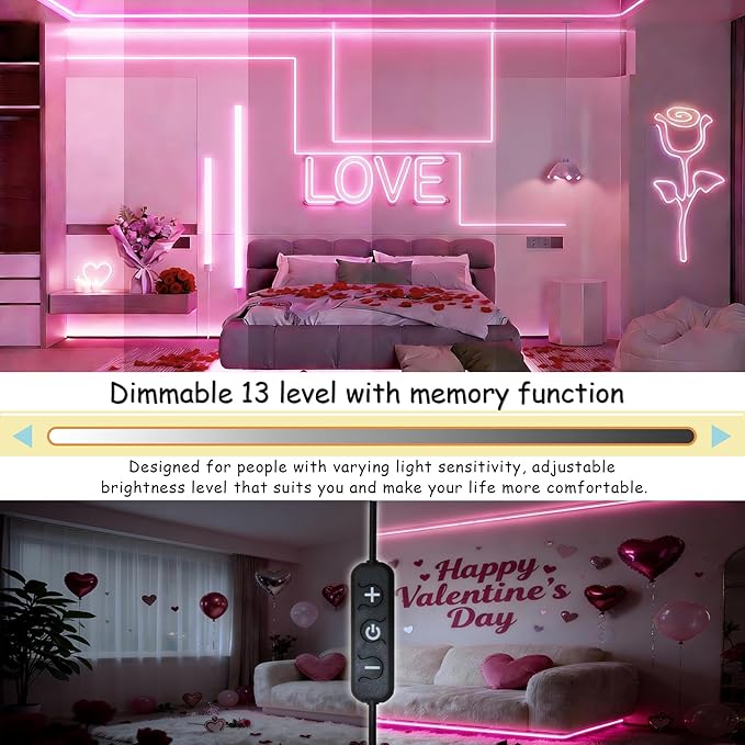 Pink Led Lights Strip Valentines Galentines Day Decor Rope Lights Easy DIY - Image 3
