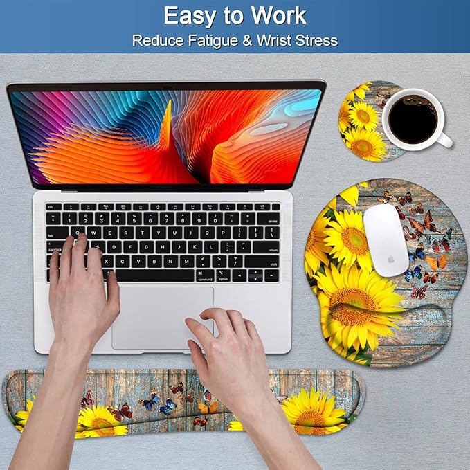 Keyboard Wrist Rest and Mouse Pad Wrist Support Set - Image 4