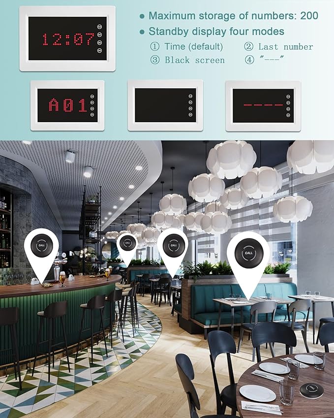 Wireless Calling System Restaurant Pager System Caregiver Pager - Image 2