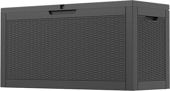 Outdoor Storage Box, 60 Gallon Outside Deck Box Waterproof, Resin Outdoor by NUNULAB