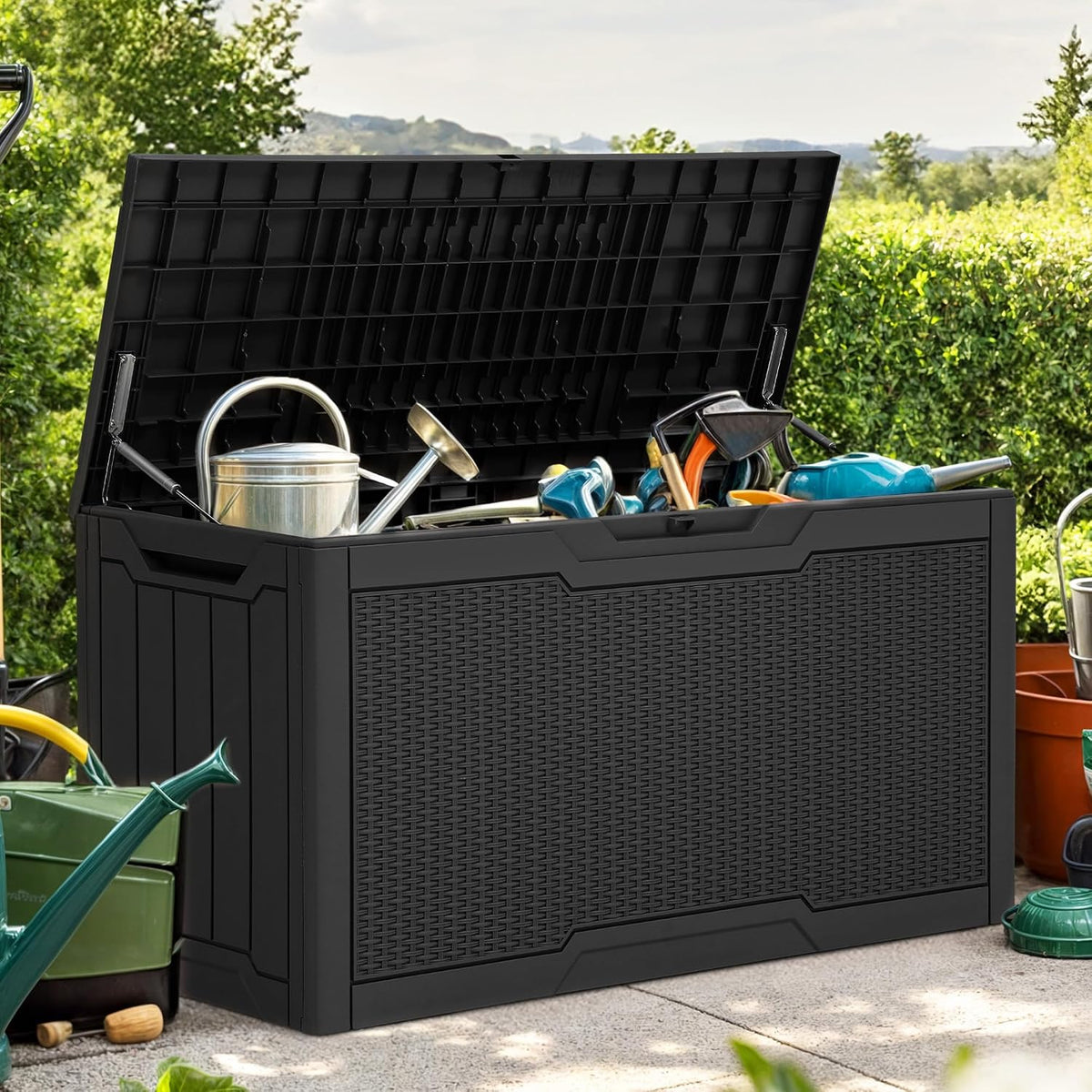 yitahome 80 gallon resin deck box, main product view