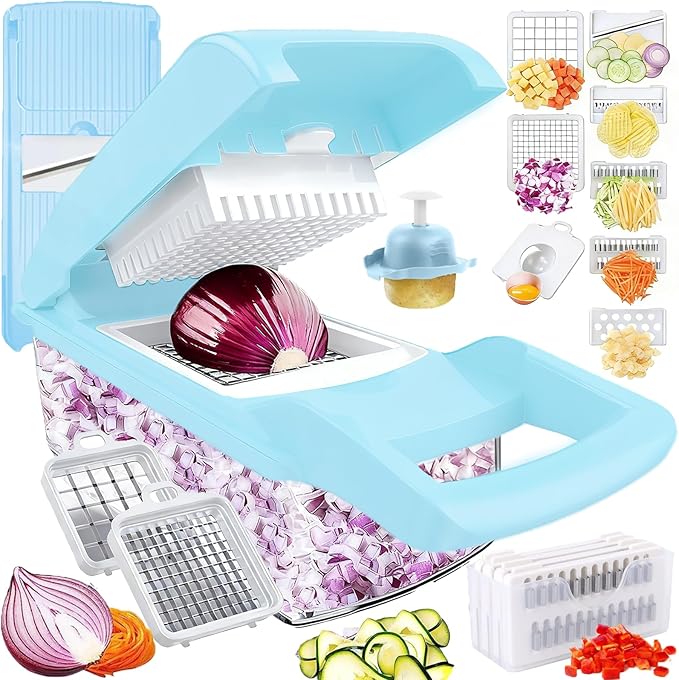 Pro-Series 16-in-1 Vegetable Chopper, Dewpeton Mandoline Slicer, Veggie Chopper by Dewpeton