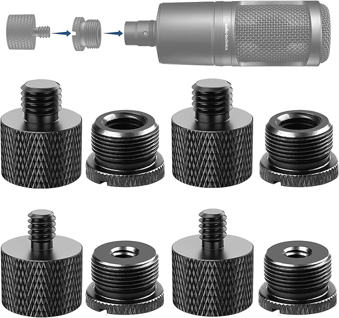 IXTECH Mic Stand Adapter Set 8 pieces Metal Microphone Stand Screw Thread by I-XTECH