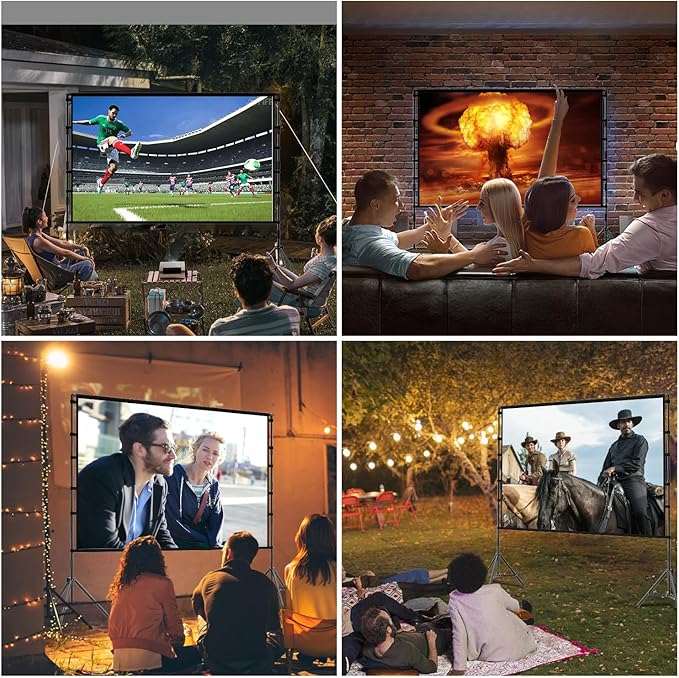 Outdoor Projector Screen with Stand, TOWOND 120 inch Portable Projector Screen - Image 6