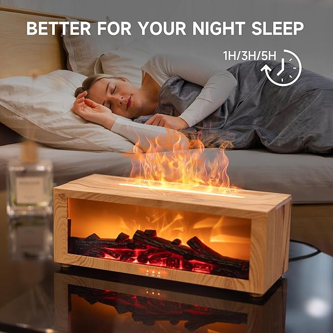 Fireplace Flame Air Diffuser Humidifier, 7 Colors Aromatherapy Essential Oil - Image 3