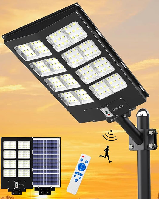 Gefolly SL-3800W Solar Street Light Outdoor 380000LM Wide Angle Commercial by GefollyLight