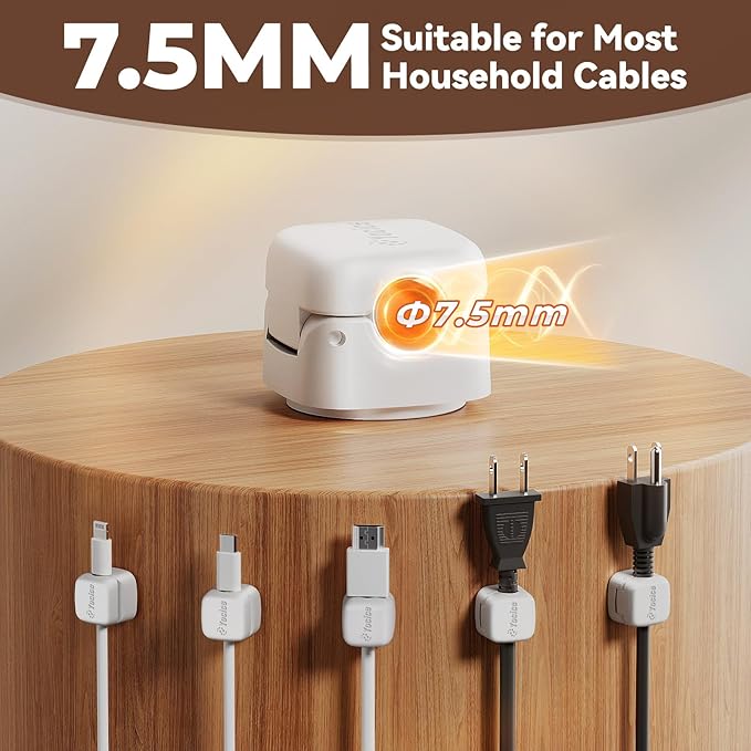 Yocice 12Pack Rotatable Cord Organizer, Spring Cable Clips Desk Cable - Image 3