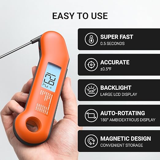 Professional Meat Thermometer Digital, Ultra-Fast 0.5 Sec Instant Read - Image 5