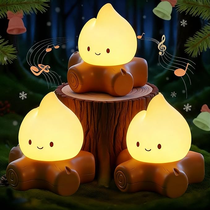 3 PCS Campfire Night Light, Rechargeable Flame Lamp, Cute Desk Lamps by Tarinks