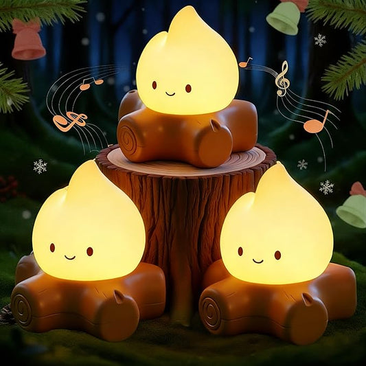 3 PCS Campfire Night Light, Rechargeable Flame Lamp, Cute Desk Lamps by Tarinks