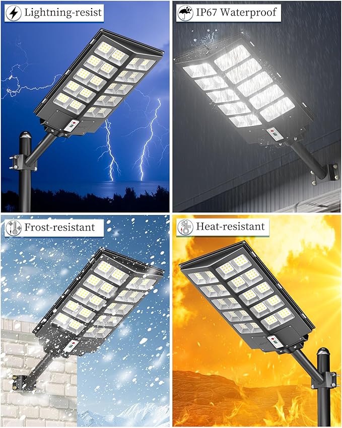 Gefolly SL-6200W Solar Street Light Outdoor 620000LM Wide Angle Commercial - Image 7