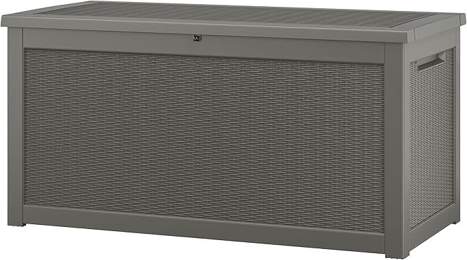 NUNU LAB 300 Gallon Outdoor Storage Box, Resin Large Sturdy Deck Box, Backyard by NUNULAB