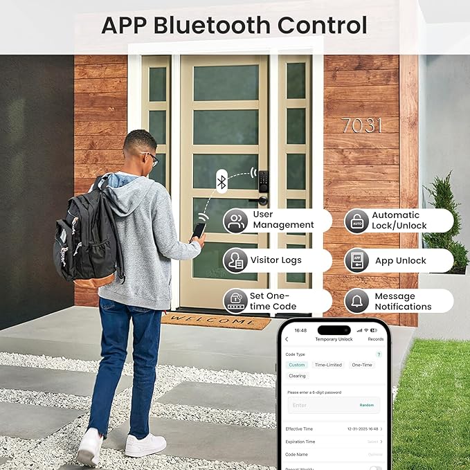 Biquole Smart Lock with Handles, Fingerprint Door Lock App Control, Keyless - Image 4