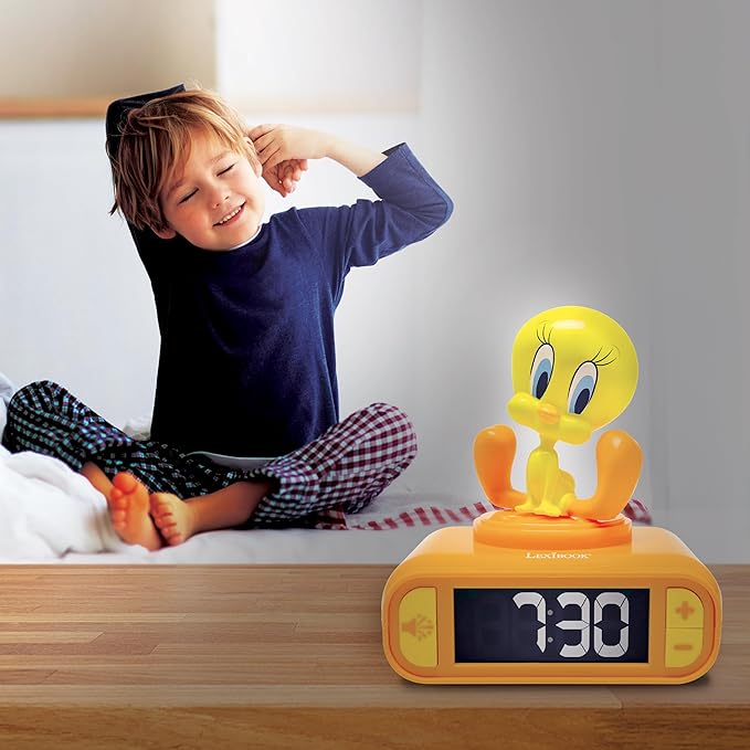 LEXiBOOK, Tweety Night Light Alarm Clock, Sounds and Melodies, Backlit LCD - Image 6