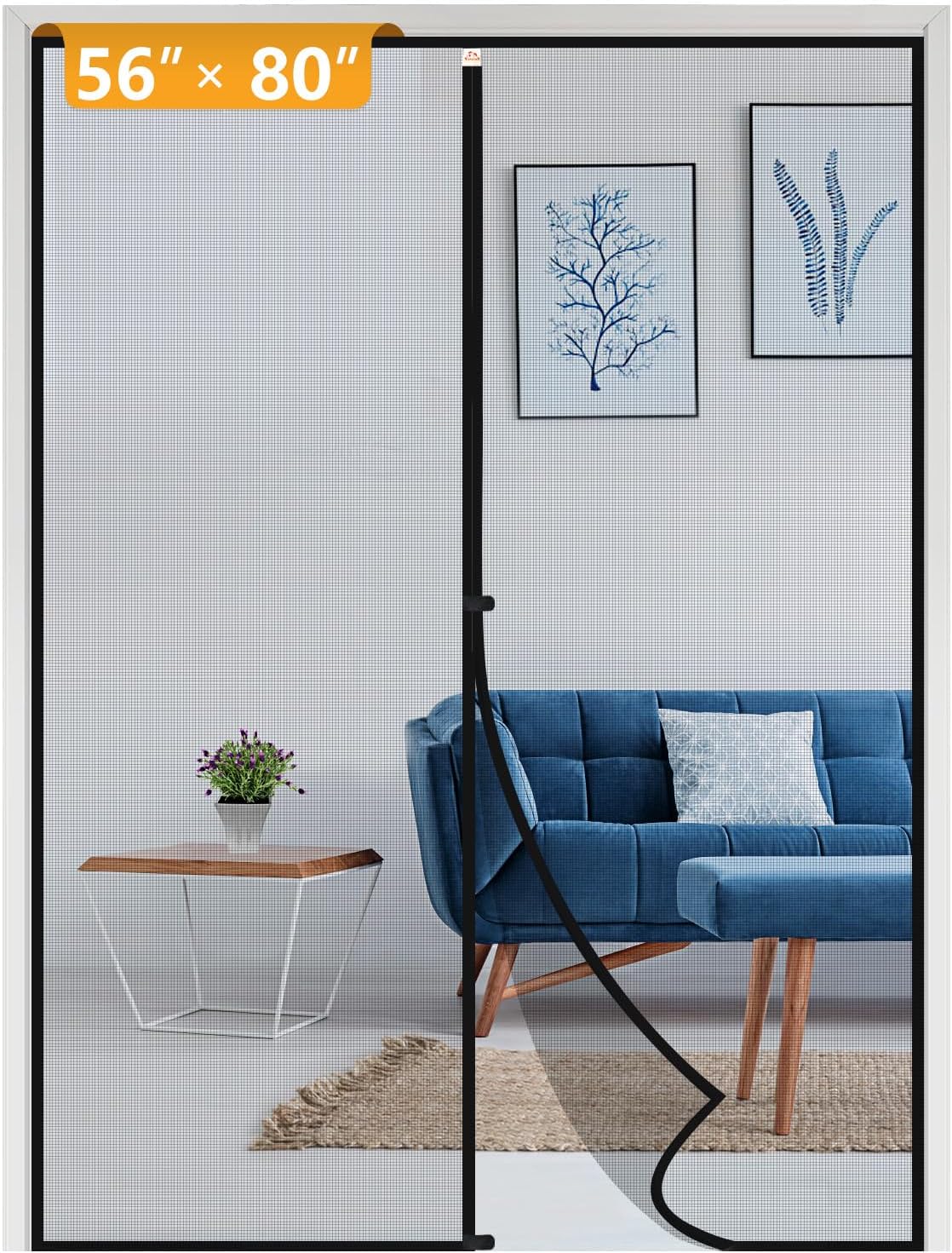 Yotache Door Net Screen with Magnet Fits Door Size 56 x 80, Screen Size 58" x