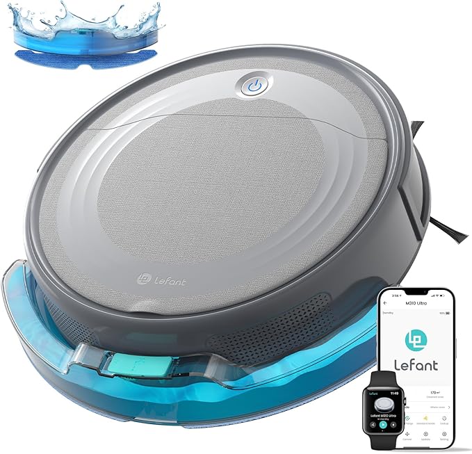Lefant M310 Ultra Robot Vacuum and Mop, 6000Pa Suction-Slim Robotic Cleaner by Lefant