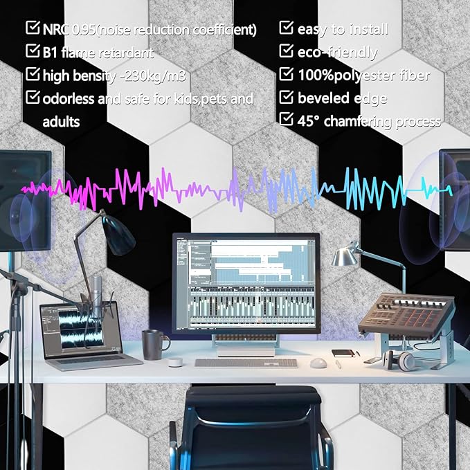 18 Pack Hexagon Acoustic Panels - Image 4