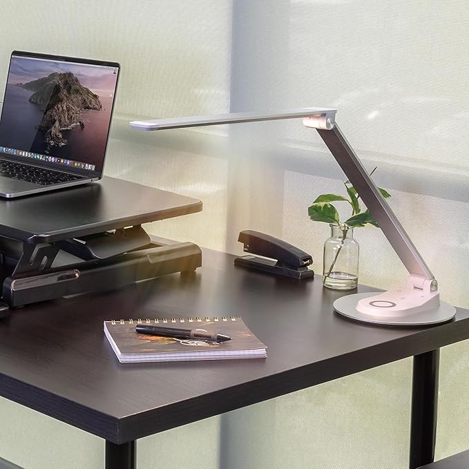 Mount-It! LED Desk Lamp with Wireless Charger and USB-C Charging Port, Dimmable - Image 11