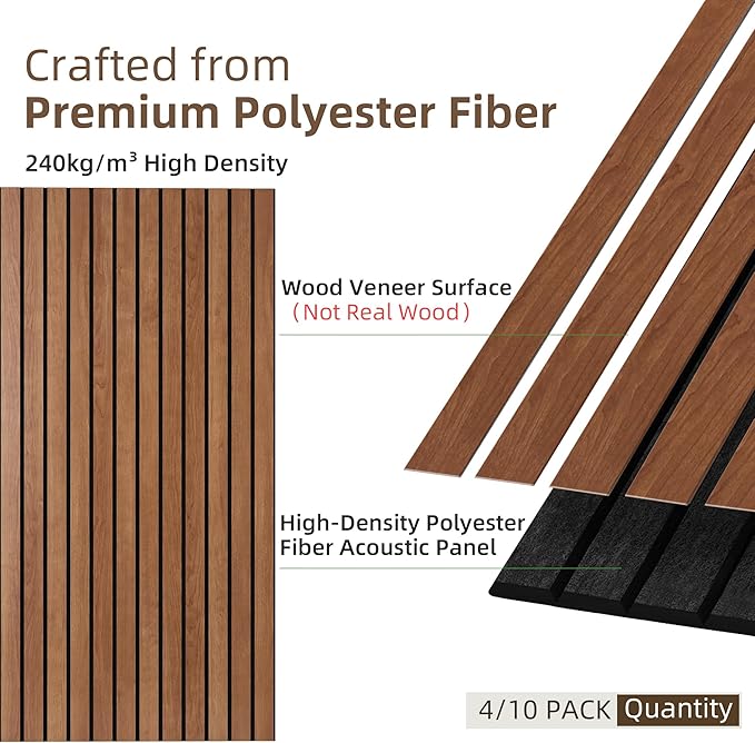 TO-TH Wood-Look Sound Panels, 4 Pack 47.2” x 23.6” Soundproof Wall Panels - Image 2